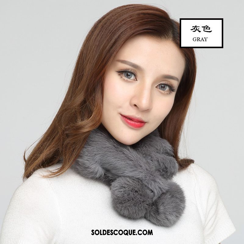 Écharpe Femme Le Nouveau Collier Gris Hiver Plus Épais Soldes