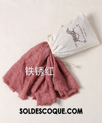 Écharpe Femme Été Vacances Crème Solaire Pure Couleur Lin Soldes