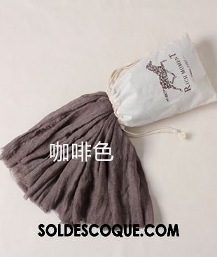 Écharpe Femme Été Vacances Crème Solaire Pure Couleur Lin Soldes