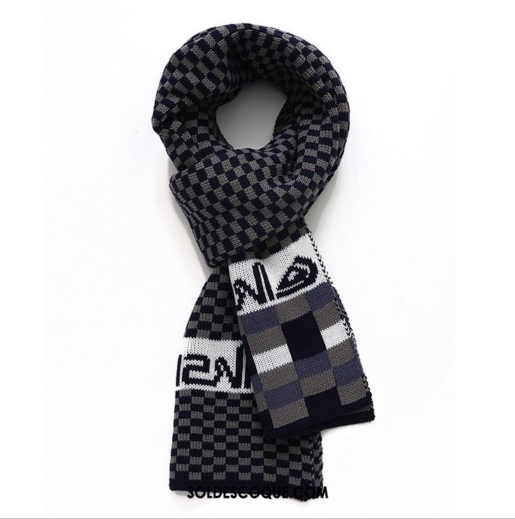 Écharpe Homme Collier Noir Treillis Garder Au Chaud L'automne En Vente