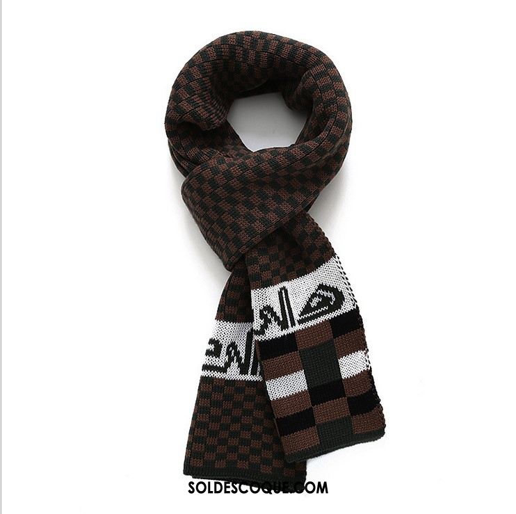 Écharpe Homme Collier Noir Treillis Garder Au Chaud L'automne En Vente