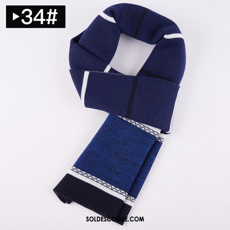 Écharpe Homme Hiver Mélangé Noir All-match Collier En Ligne