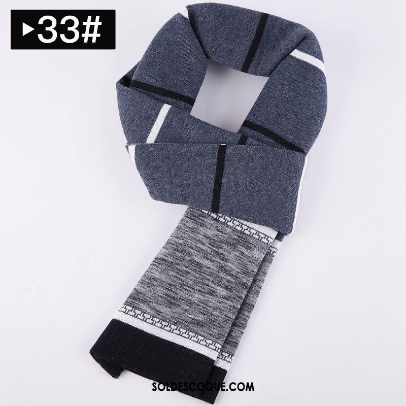 Écharpe Homme Hiver Mélangé Noir All-match Collier En Ligne