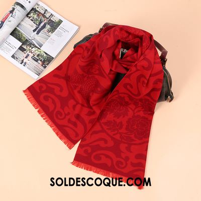 Écharpe Homme Milieu Rouge Hiver Femme Gros En Vente