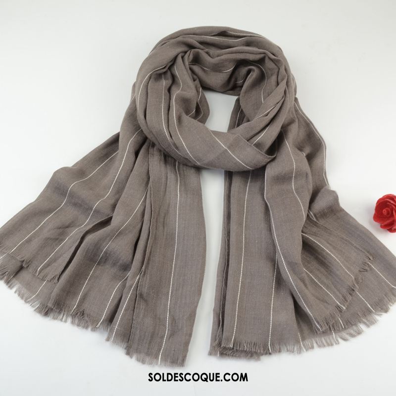 Écharpe Homme Pure Couleur Femme Général Gris Hiver Soldes