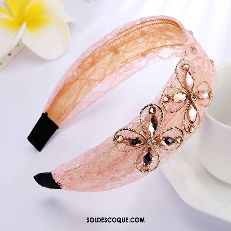 Épingle À Cheveux Femme Bandes Cheveux Couvre-chefs Rose Diamant Antidérapant Pas Cher