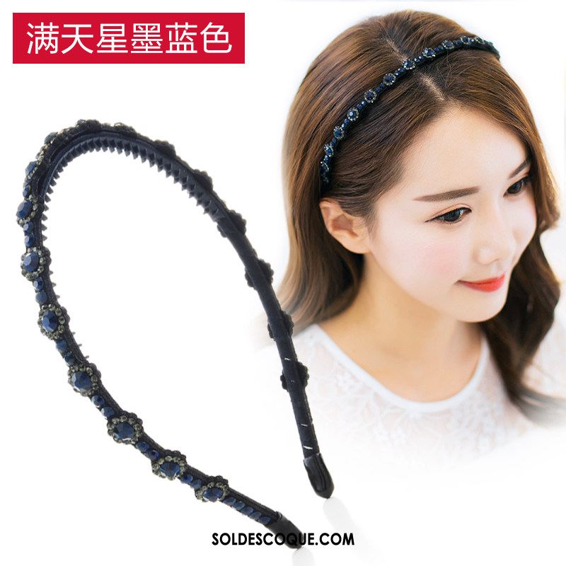 Épingle À Cheveux Femme Frange Bleu Ornements De Cheveux Simple Pierres De Strass En Vente