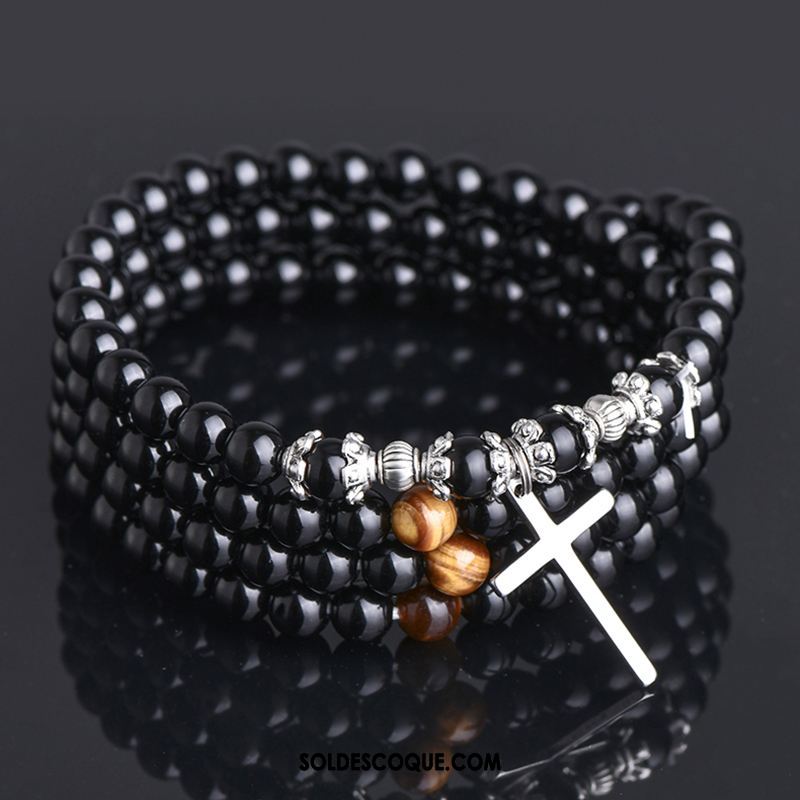 Bijoux En Argent Homme Bracelet Mode Personnalité Noir Accessoires En Ligne