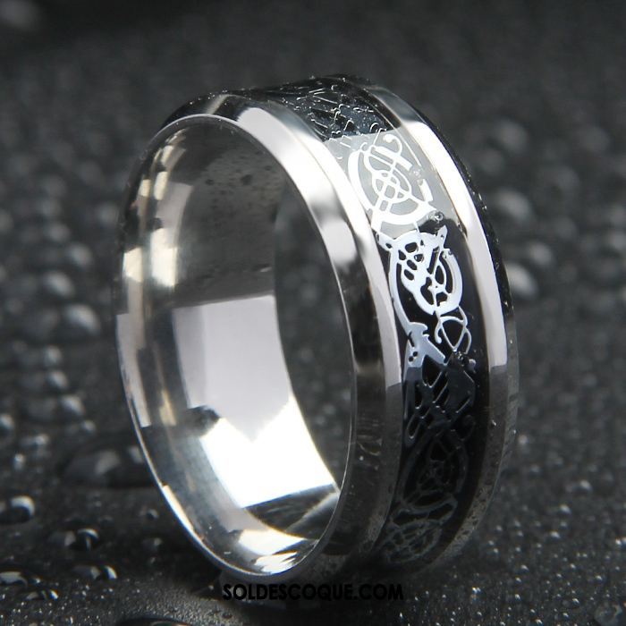 Bijoux En Argent Homme Dragon Tendance Créatif Étudiant Noir Pas Cher