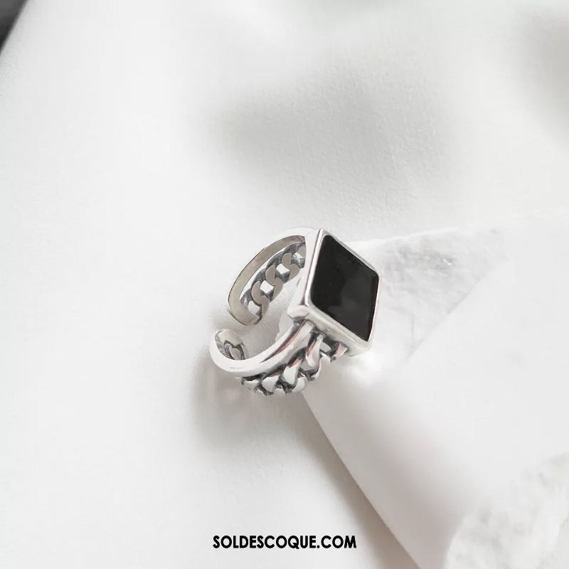 Bijoux En Argent Homme Étudiant Mode Tendance Noir Argenté Soldes