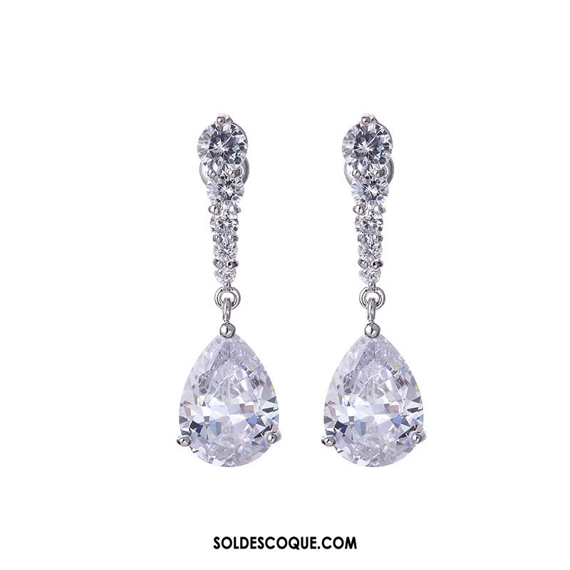 Boucles D'oreilles Femme Argenté Cristal Court Paragraphe Pure All-match Pas Cher