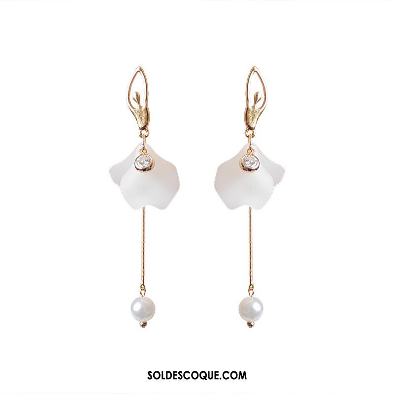 Boucles D'oreilles Femme Blanc Personnalité Tendance Tempérament Longue Section Pas Cher