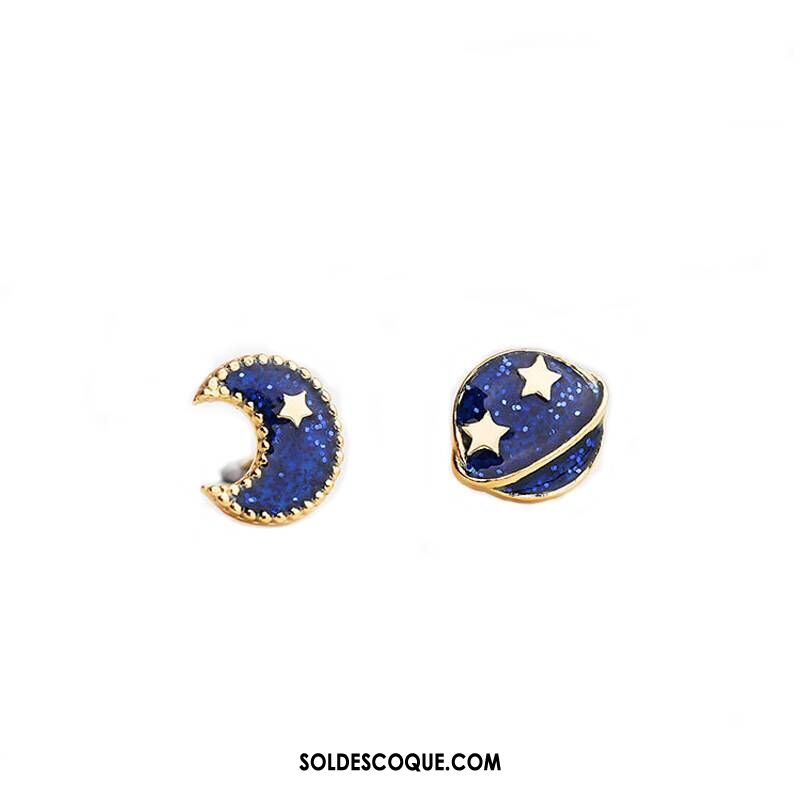 Boucles D'oreilles Femme Bleu Pure Réseau Simple Rouge France