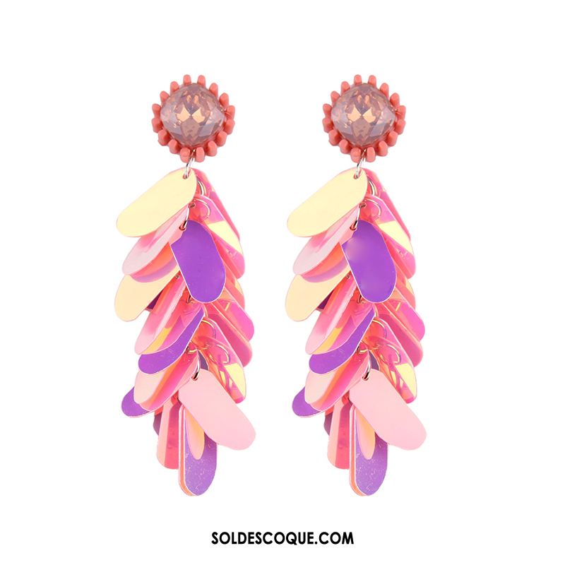 Boucles D'oreilles Femme Coloré Violet Ultra Rouge All-match En Ligne