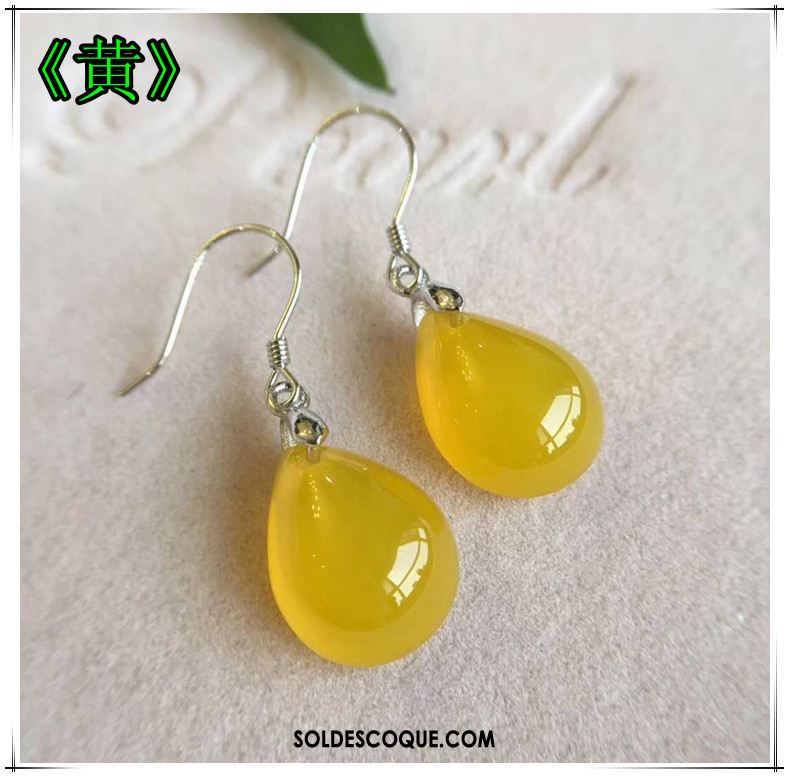 Boucles D'oreilles Femme Cristal Jaune Pendentif Argenté Poudre En Ligne