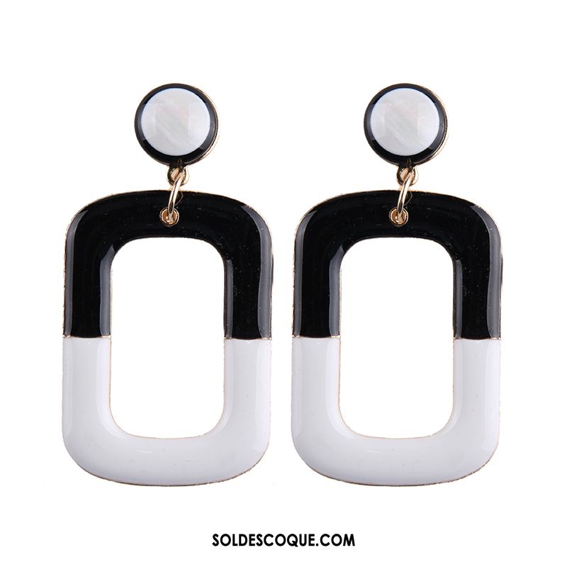 Boucles D'oreilles Femme Europe Réseau Piqûre Couleur Du Coup Noir Et Blanc Pas Cher