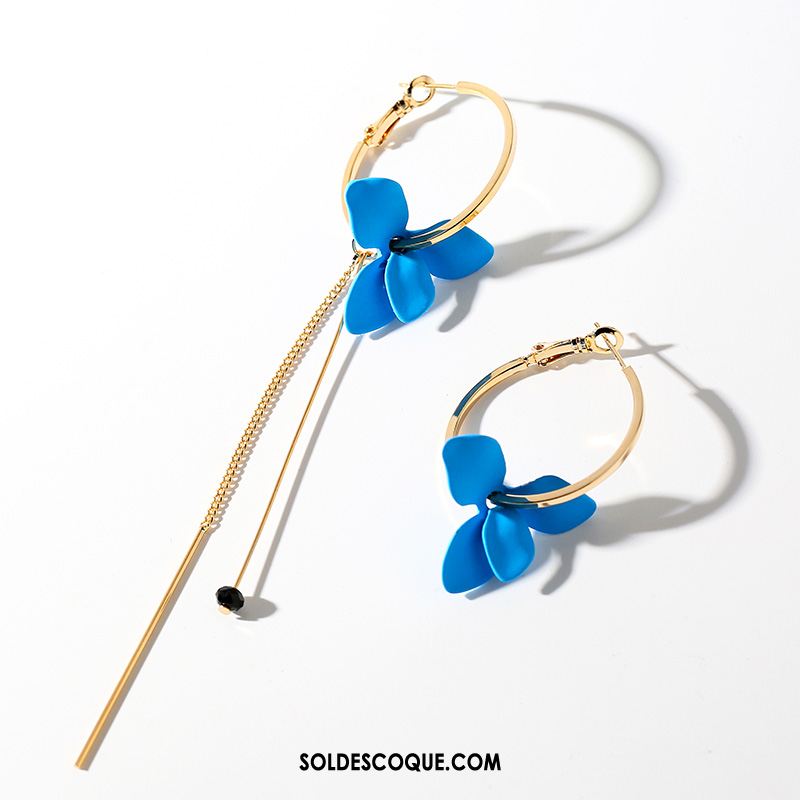 Boucles D'oreilles Femme Fleurs Argenté Longue Section Tendance Tempérament Soldes