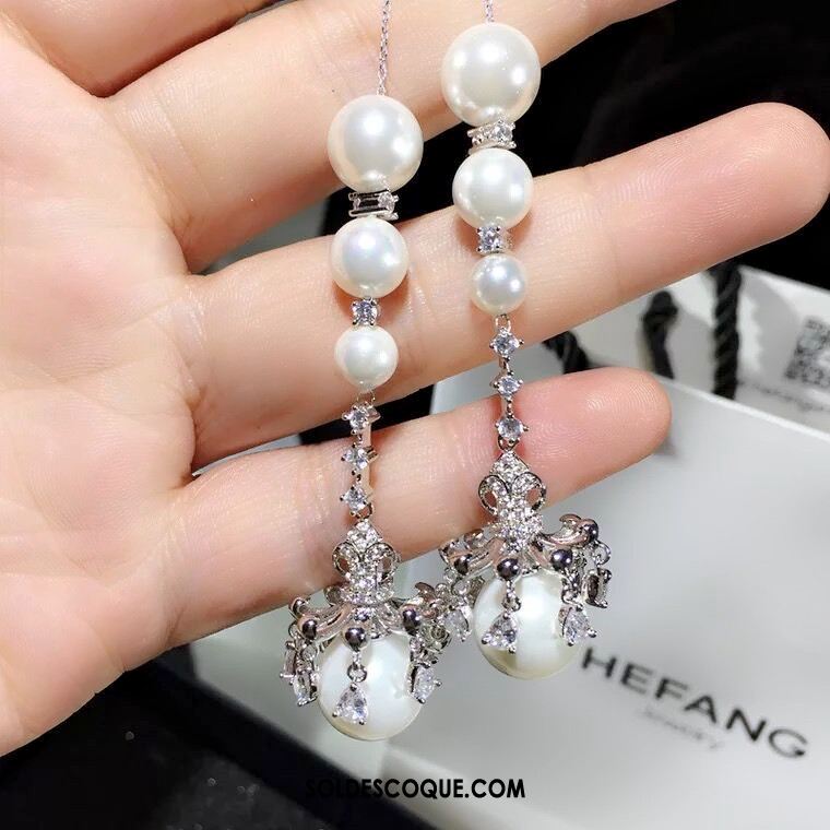 Boucles D'oreilles Femme Gros Perle Longue Section Argenté Tassel En Ligne