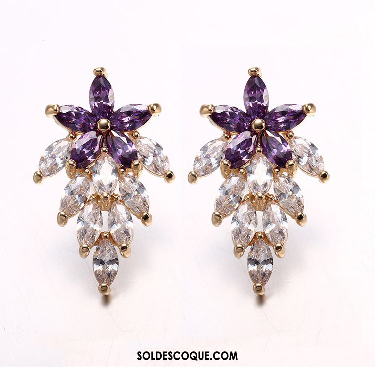 Boucles D'oreilles Femme Le Nouveau Pure Argenté Tempérament Violet Soldes