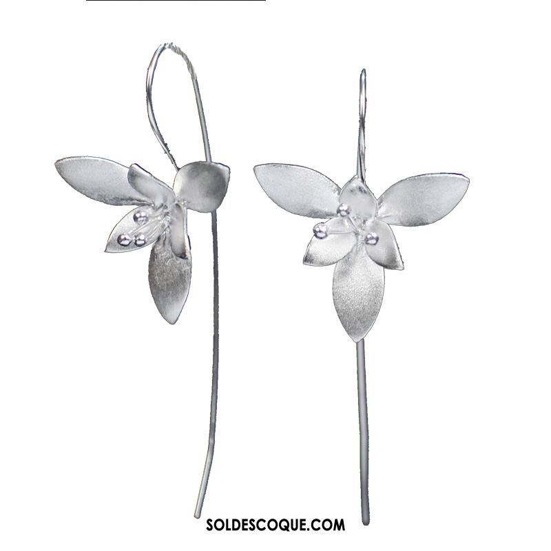 Boucles D'oreilles Femme Longue Section Fleur Pure Original Tempérament Pas Cher