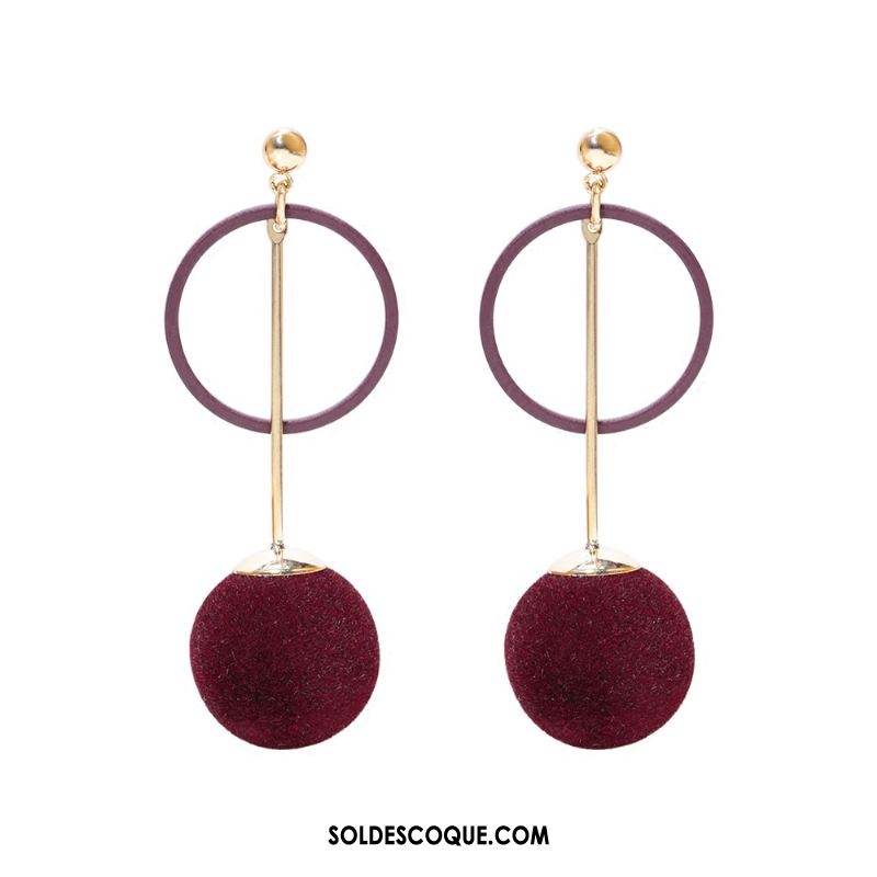 Boucles D'oreilles Femme Mode Europe Nouveau Tempérament Rouge Soldes