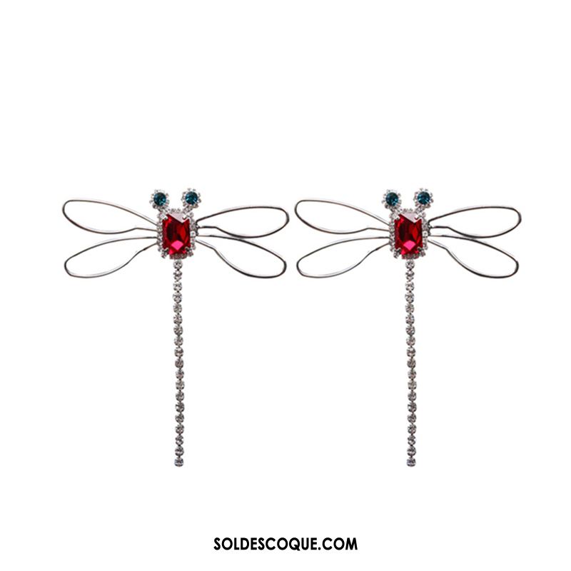 Boucles D'oreilles Femme Mode Pierres De Strass Rouge Modèles Féminins Tendance Pas Cher