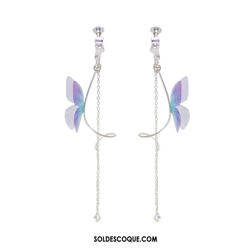 Boucles D'oreilles Femme Pure Argenté Été Papillon En Vente