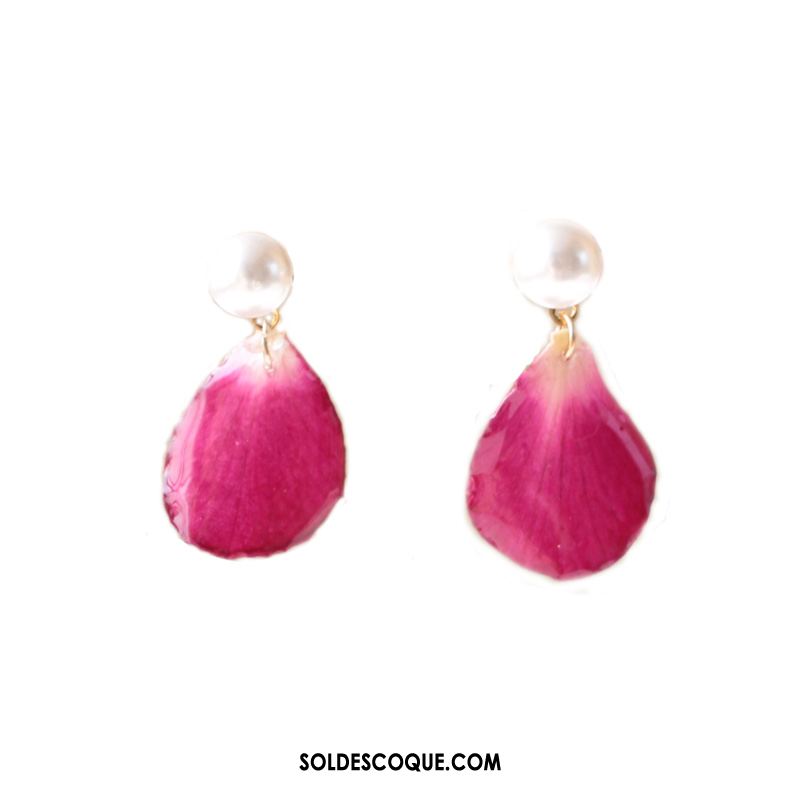 Boucles D'oreilles Femme Pétale Accessoires Cadeau D'anniversaire Rouge Bois En Vente