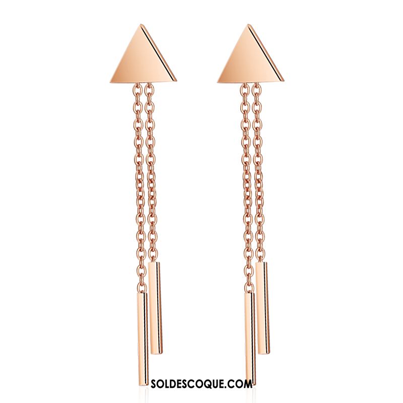 Boucles D'oreilles Femme Tassel Longue Section Simple Rose Triangle En Ligne