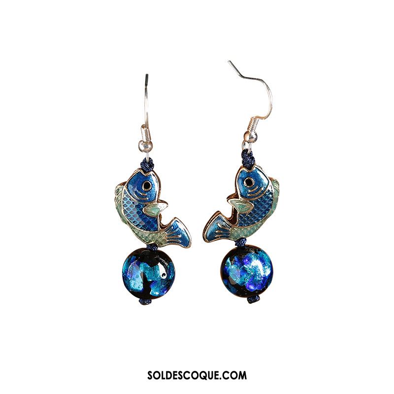 Boucles D'oreilles Femme Tempérament Accessoires Bleu Mode Classique En Ligne