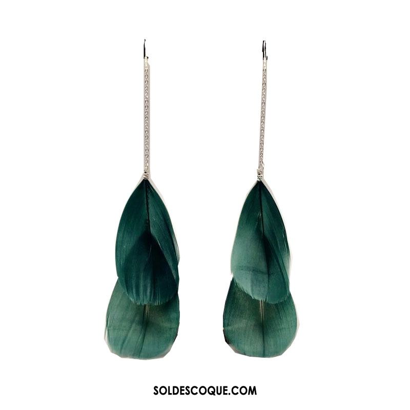 Boucles D'oreilles Femme Ultra Tassel Longue Section Vert Foncé Gros En Ligne