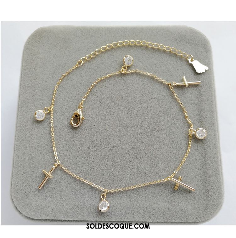 Bracelet De Cheville Femme Allongé Rétro Étudiant Gros Simple Soldes