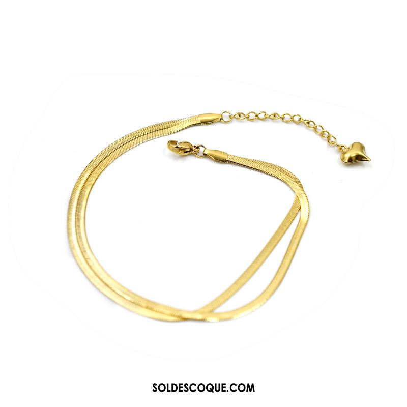 Bracelet De Cheville Femme Couche Double Tendance Étudiant Jaune Accessoires Pas Cher