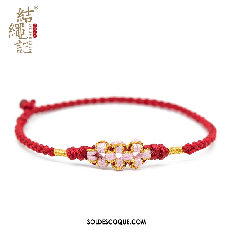 Bracelet De Cheville Femme Fleur Rouge Homme Été Manuel Pas Cher