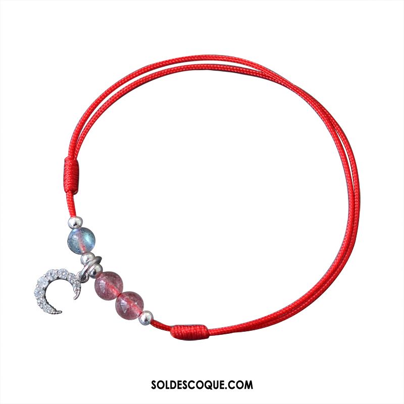 Bracelet De Cheville Femme Fleur Étudiant Simple Pure Fraise En Vente