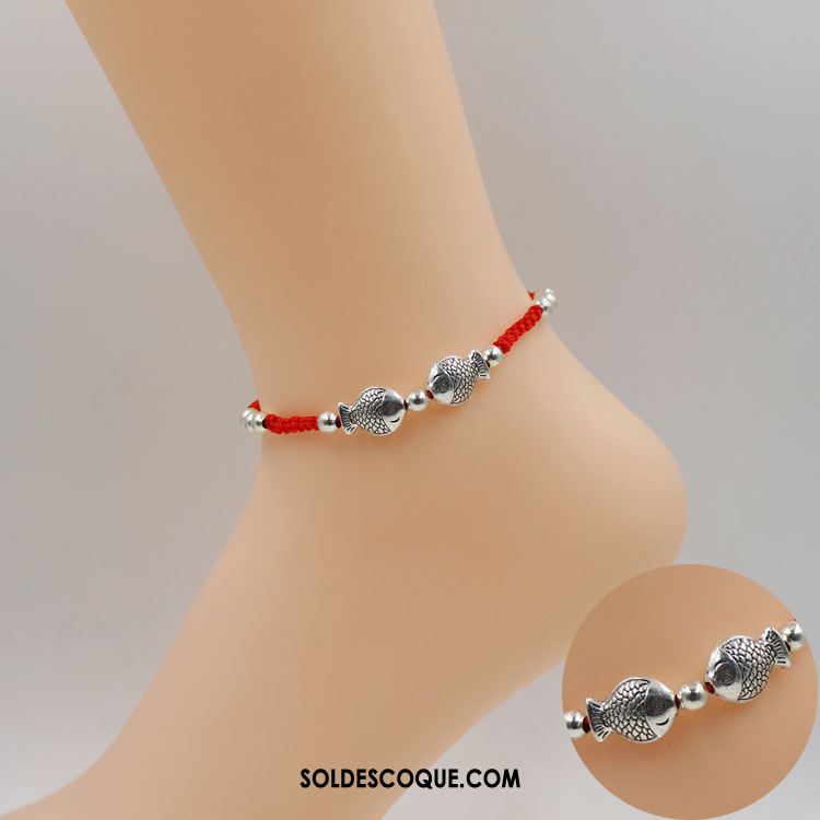 Bracelet De Cheville Femme Rouge Amoureux Simple Folk-custom Étudiant Soldes