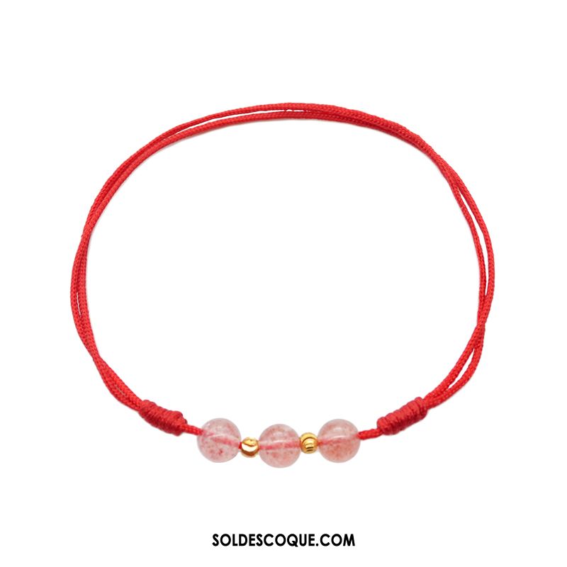 Bracelet De Cheville Femme Tissage Fleur Rouge Simple Sexy Pas Cher