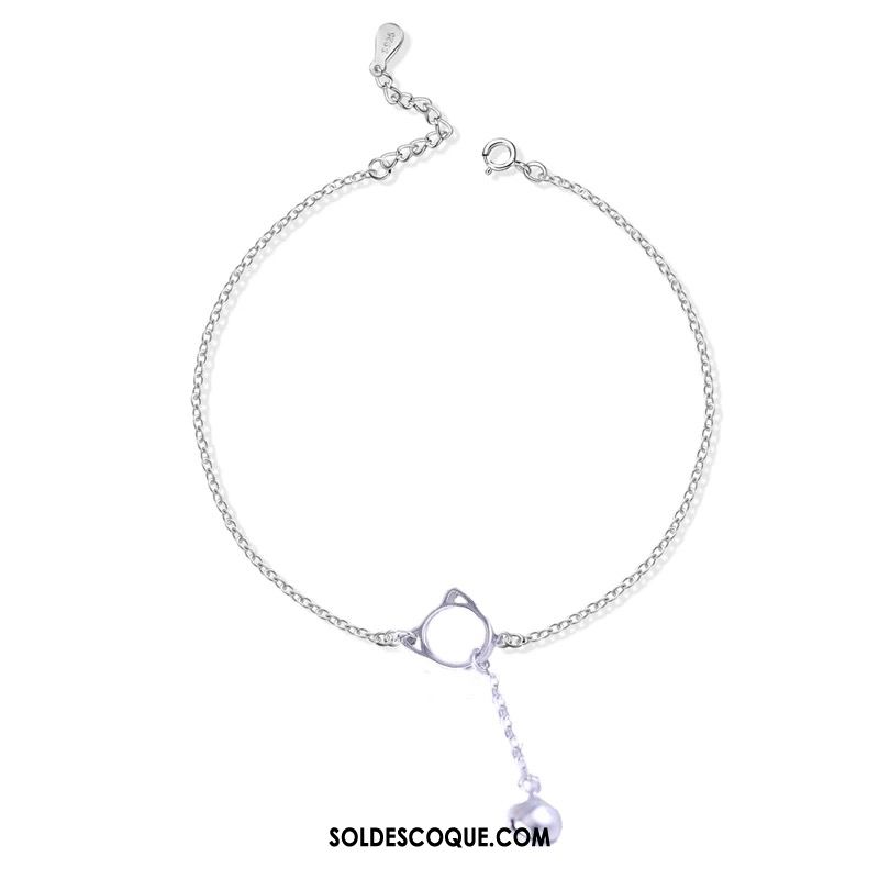 Bracelet De Cheville Femme Étudiant Pure Authentique Simple Argenté En Ligne