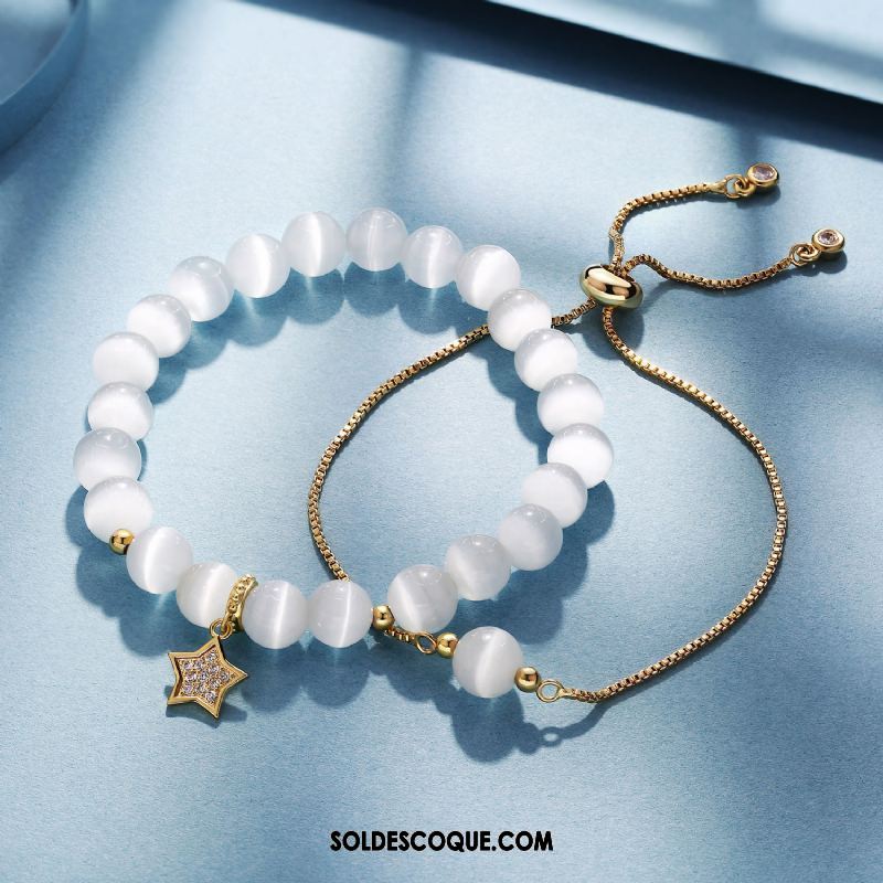 Bracelets Femme Simple Cœur Bracelet Blanc Mode Pas Cher