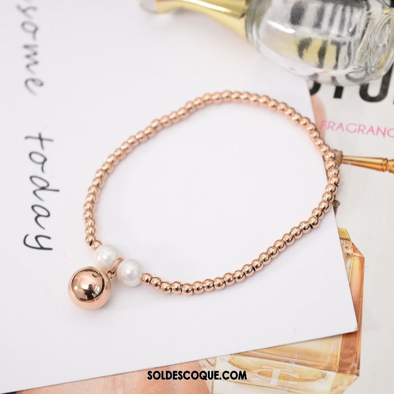 Bracelets Femme Simple Perle Élasticité Tendance Rose En Ligne