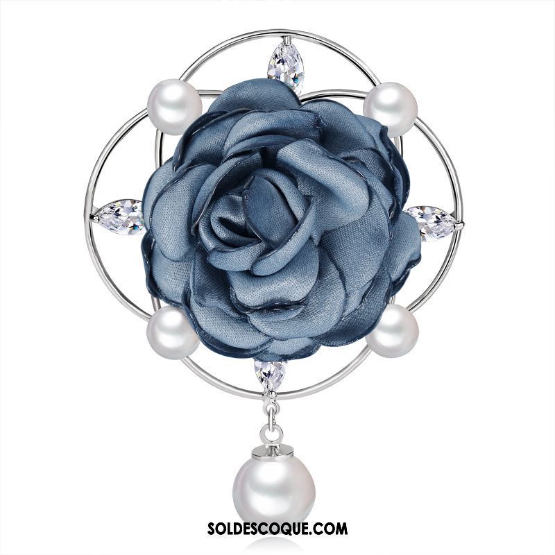 Broche Femme Corsage Costume Tissu Bleu Rose Pas Cher