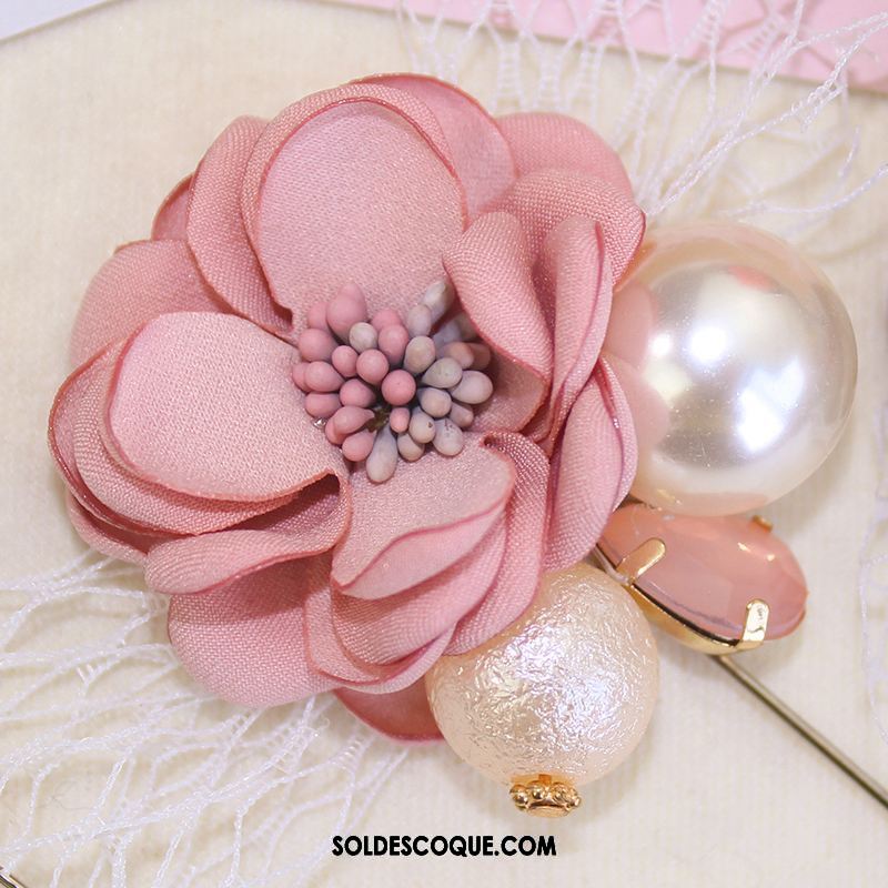 Broche Femme Tissu Perle Boucle Châle Fleurs Pas Cher