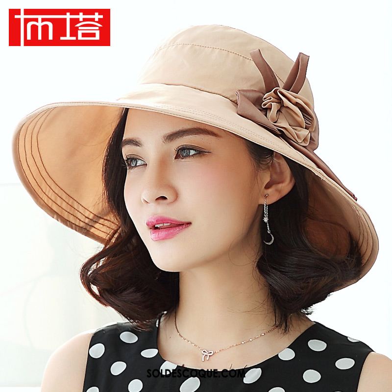 Casquette Chapeau Femme Chapeau All-match Voyage Tissu Crème Solaire Soldes