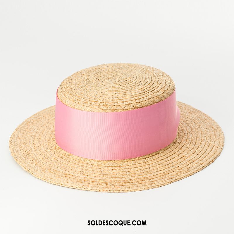 Casquette Chapeau Femme Chapeau De Paille Rose Le Nouveau Crème Solaire Naturel Pas Cher