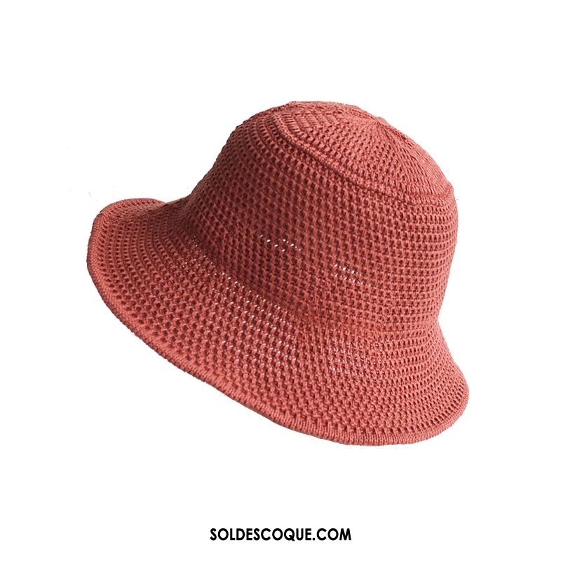 Casquette Chapeau Femme Creux Blanc Chapeau De Pêcheur Été Rouge En Ligne