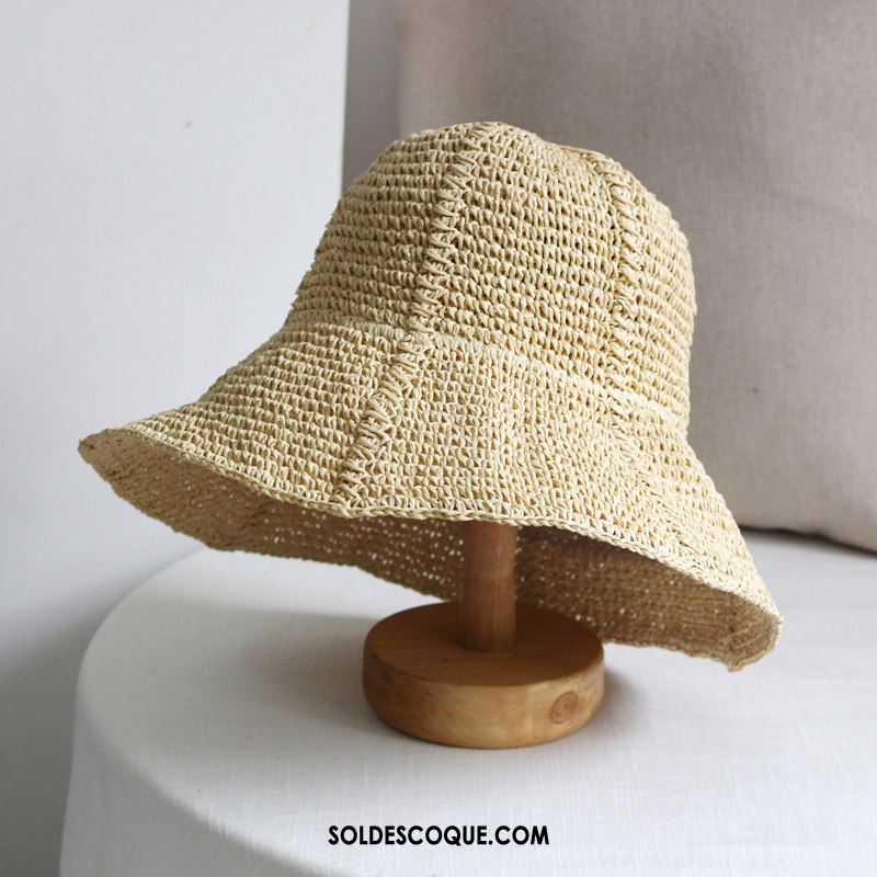 Casquette Chapeau Femme Crème Solaire Plage Été Chapeau De Pêcheur Frais En Ligne