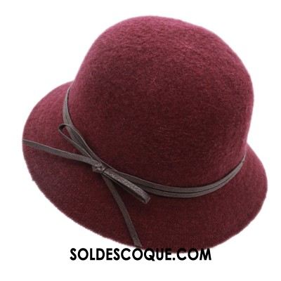 Casquette Chapeau Femme L'automne Rouge La Laine Mélangé Chapeau Pas Cher