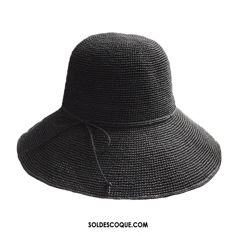 Casquette Chapeau Femme Ombre Crème Solaire Noir Chapeau De Soleil Plier Soldes