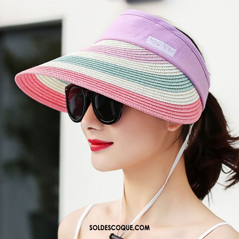 Casquette Chapeau Femme Ombre Été Chapeau Couleur Du Sort Rose En Vente