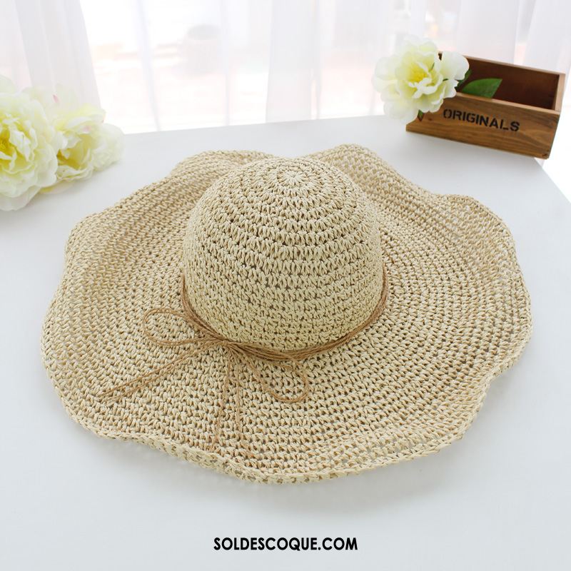 Casquette Chapeau Femme Plage Été Ombre Chapeau De Paille Crème Solaire Pas Cher